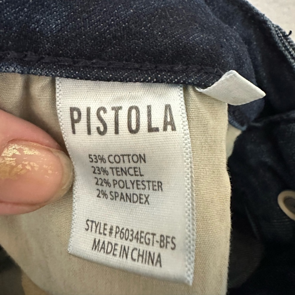 Pistola High Rise Slim Fit Raw Hem Dark Wash Jeans - Size 27 - Picture 2 of 7